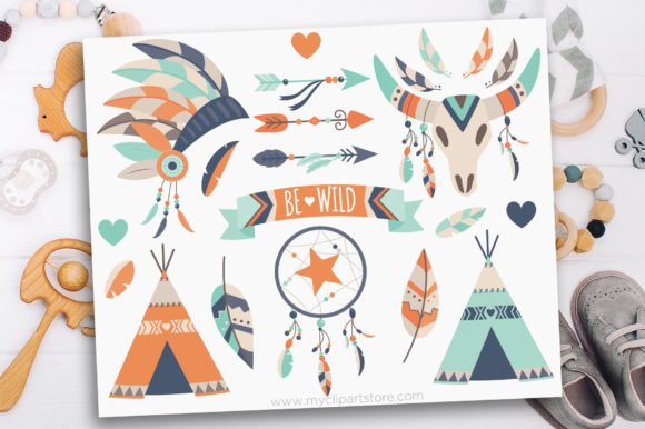 Download Tribal Boho Elements Clipart - Boho elements Collection