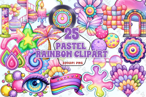 Download Pastel Rainbow Clipart PNG - Rainbow Collection