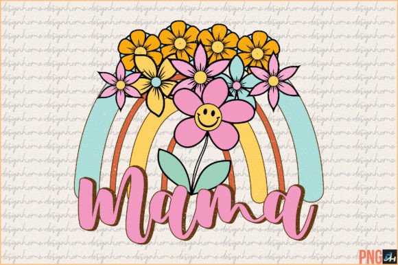 Download Retro Mama Boho Rainbow Png Sublimation - Rainbow Collection