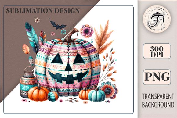 Download Boho Halloween Pumpkin PNG Fall Clipart - Premium Resources