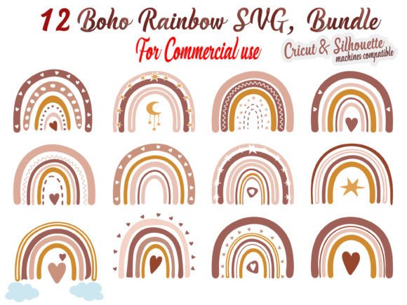 Download Boho Rainbow SVG, Boho Rainbow Bundle - Rainbow Collection