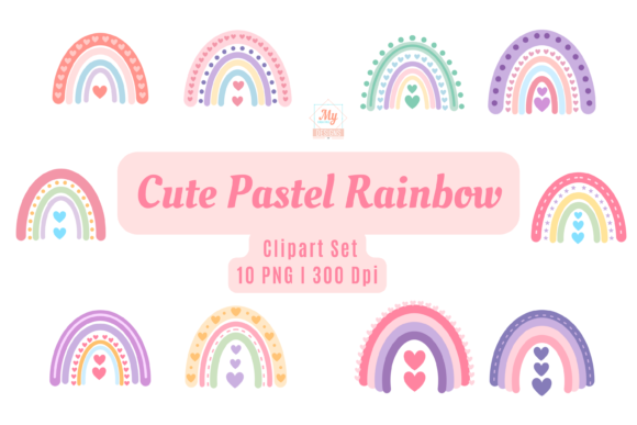 Download Cute Pastel Rainbow ClipArt - Rainbow Collection