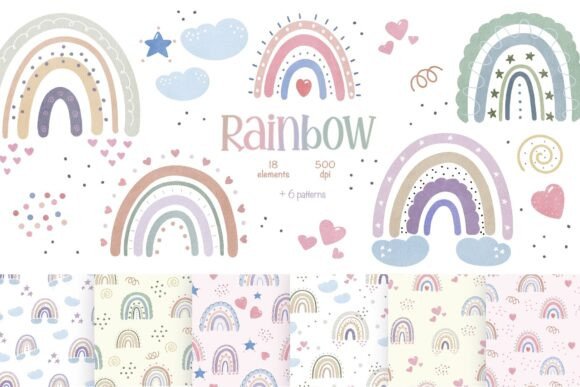 Download Watercolor Pastel Rainbow Clipart - Rainbow Collection