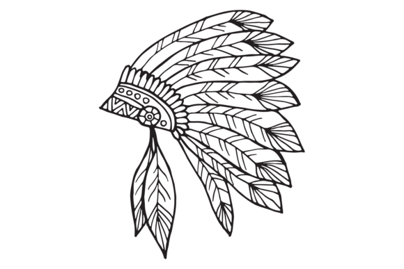 Download Native American Headdress. Hand Drawn Fe - Premium Resources
