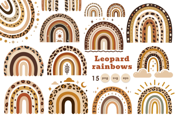 Download Leopard Boho Print Rainbow PNG Clipart - Rainbow Collection