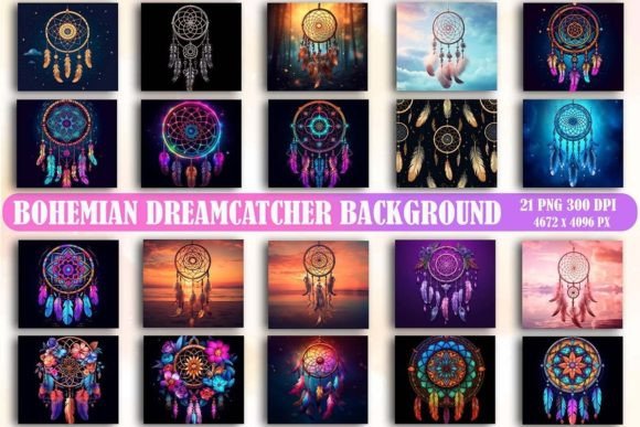 Download Bohemian Dreamcatcher Background Bundle - Bohemian Collection